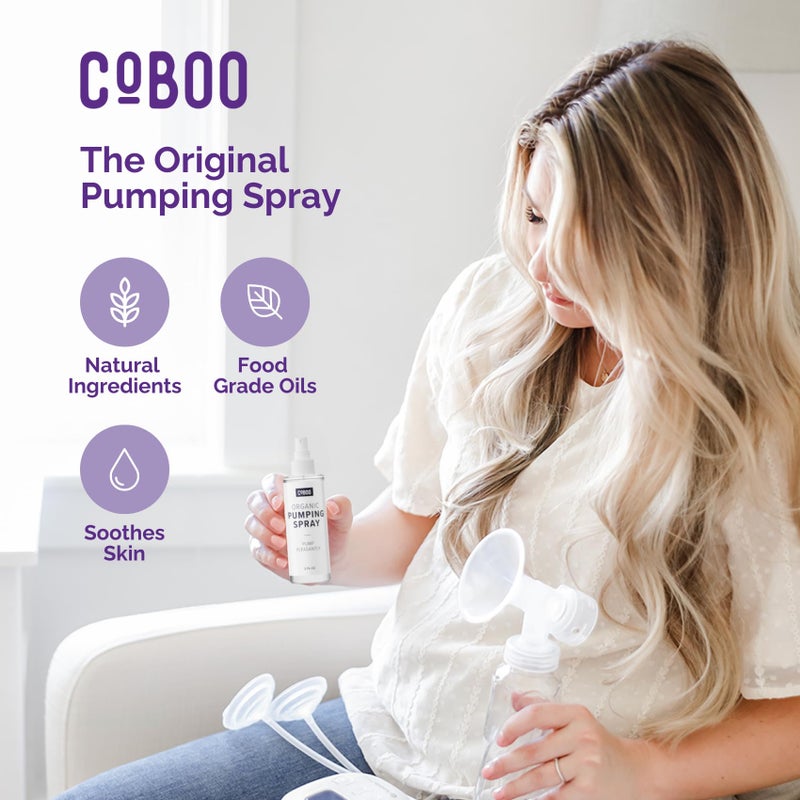 CoBoo Pumping Spray 2 Fl Oz | Organic Skin Lubricant for Breast Pumping | Pump Flange Spray for Breast Shields | Vegan & Lanolin Free, Made in USA | Helps Sore Nipples & Clogged Milk Ducts - Image 2